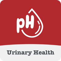 Logo with 'pH' and 'Urinary Health' text on a red and white background