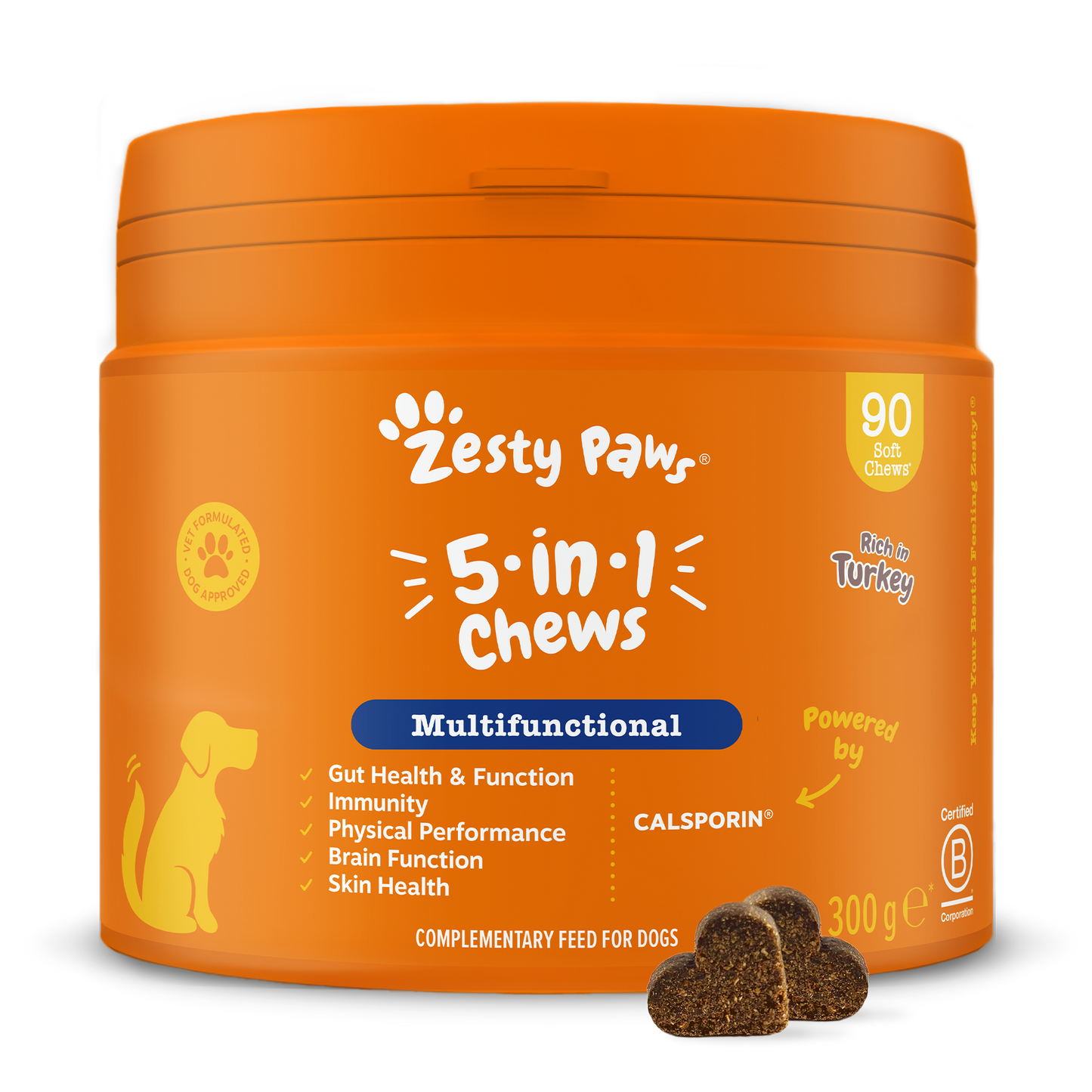 Zesty Paws 5-in-1 Chews - Turkey - 90 Chews