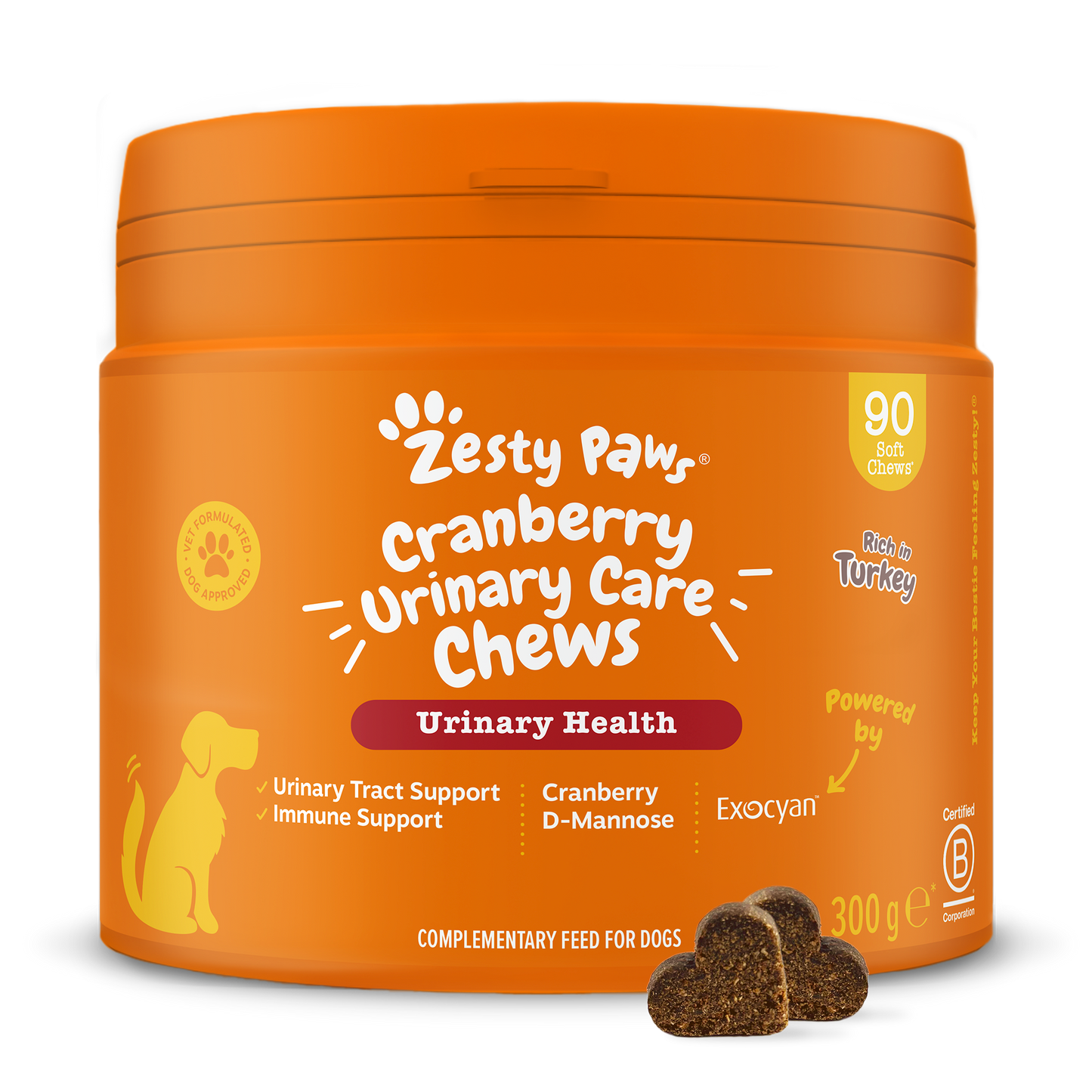 Zesty Paws Cranberry Urinary Chews - Turkey - 90 Chews