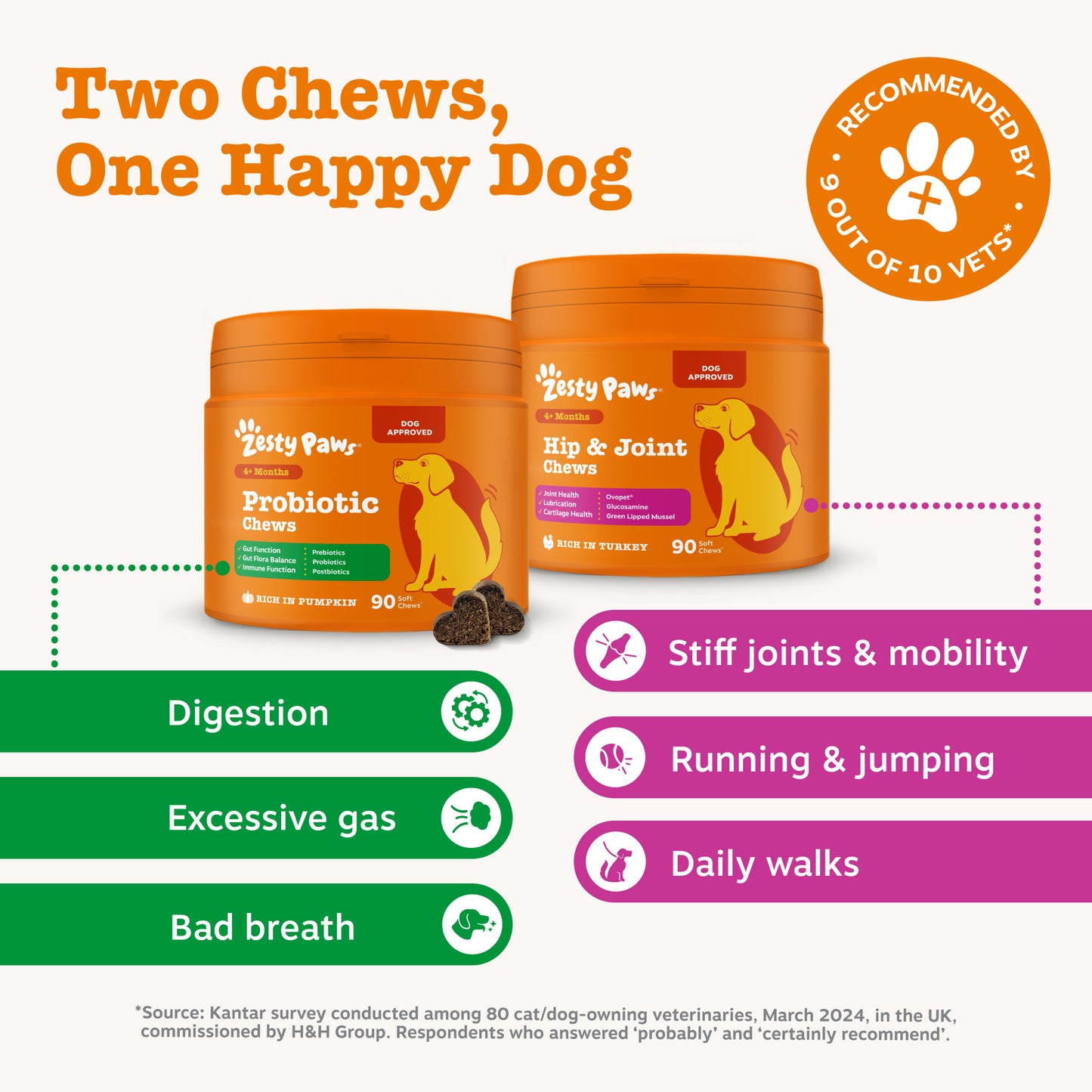 Zesty Paws Dog Digestive & Joint Duo
