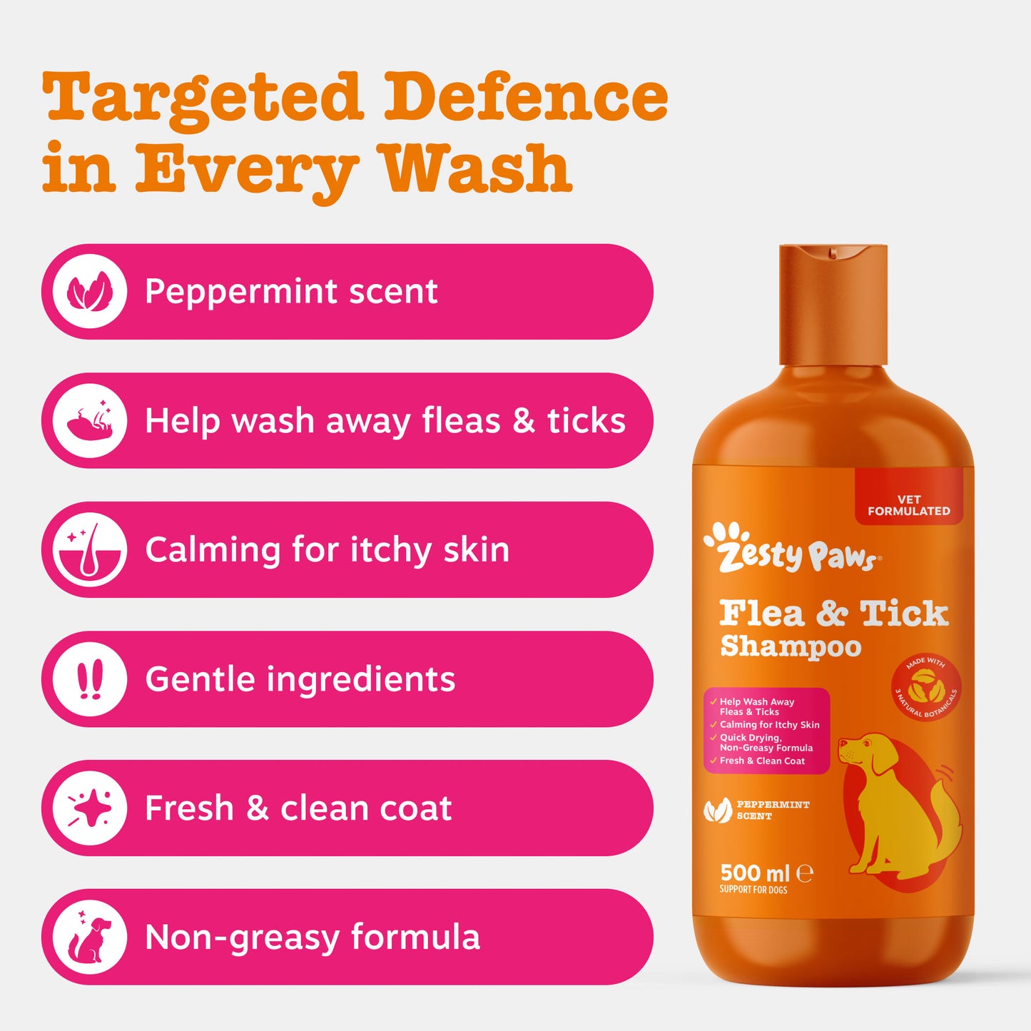 Zesty Paws Flea & Tick Shampoo