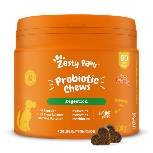 Zesty Paws Probiotic Chews - Pumpkin - 90 Chews