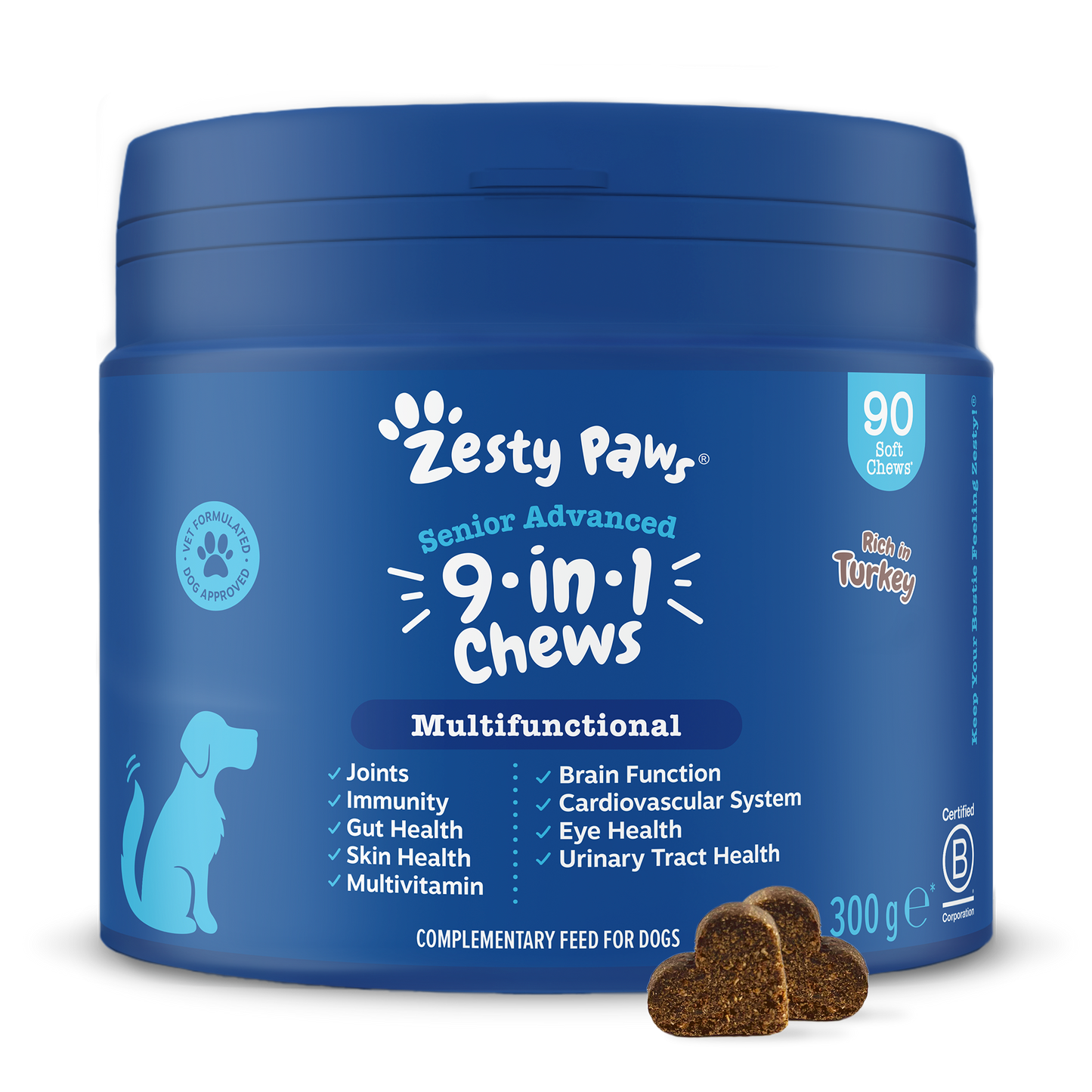 Zesty Paws Senior Advanced 9-1 Chews - Turkey - 90 Chews