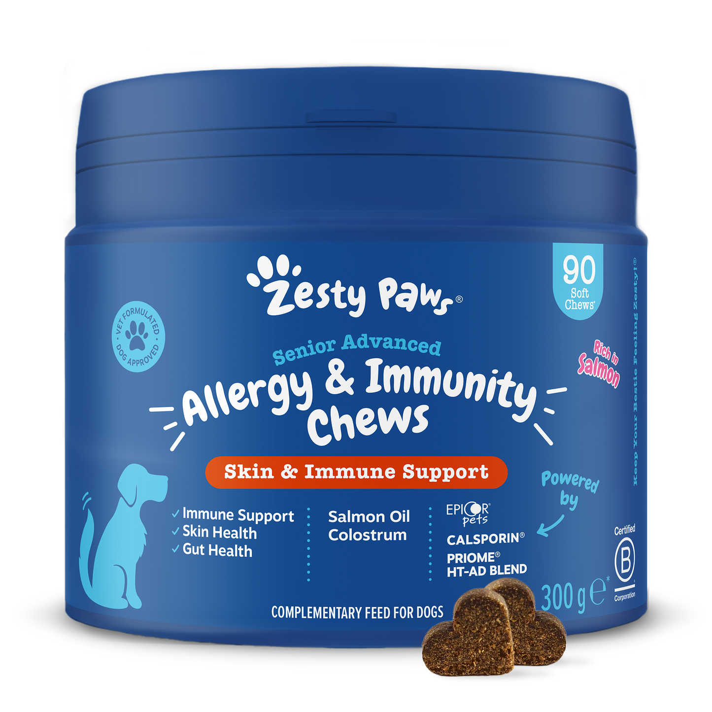 Zesty Paws Senior Advanced Allergy & Immunity Chews - Salmon - 90 Chews