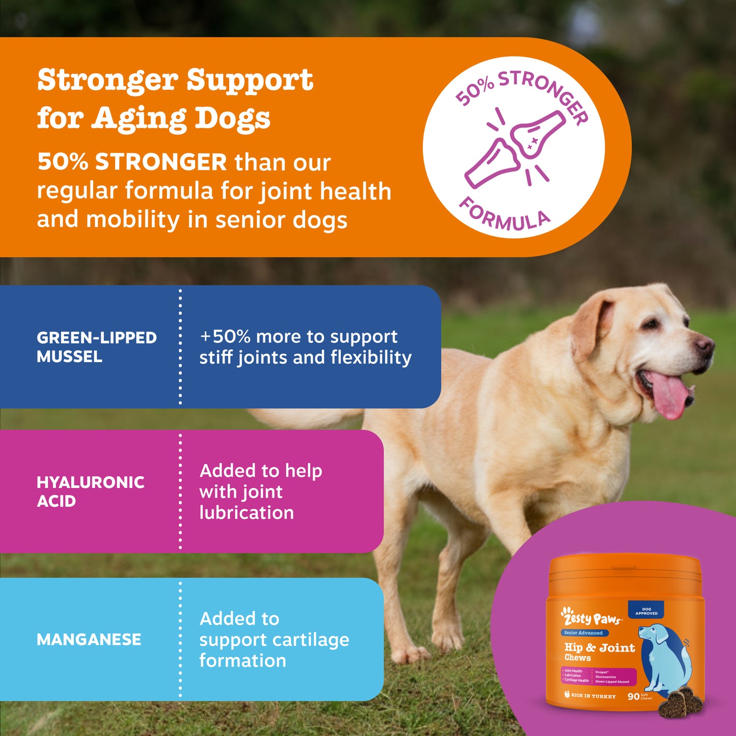 Zesty Paws Senior Advanced Hip & Joint Chews